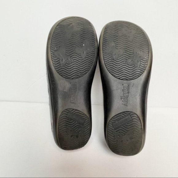 Alegria Debra Black Embossed Floral Rose Clogs US Size 9 - Picture 7 of 7